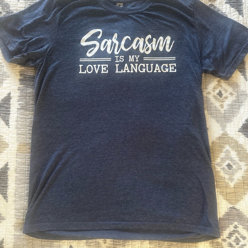 Gildan Blue and White Short Sleeve Tee